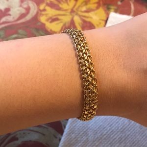 Italian 18kt Yellow Gold Woven Link Bracelet